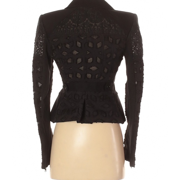 BCBGMAXAZRIA Black “BOE” Jacket Blazer Textured - Picture 3 of 4